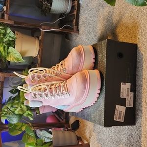 Koirala Footwear Platform Boots Pink and Blue UK women's size 5, US women's size